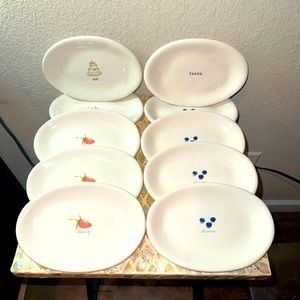 Rae dunn plates strawberry/blueberry desert plates set of 10